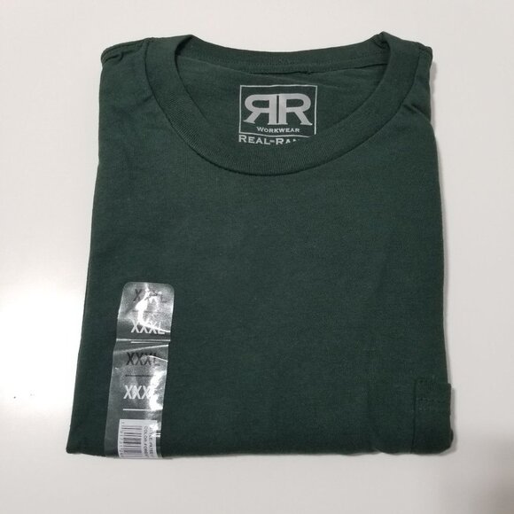 NWT Real Ranch Men's Pocket Short Sleeve Tee Size 3XL Color Forest Green - Picture 2 of 3